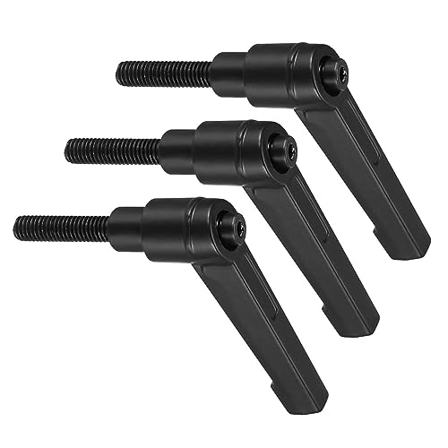 Image of Clamping Lever Handles, M6 x 25mm Male Thread, Adjustable Quick Release Locking Rotating Bolt Knobs Black - (Applications: for Lathe Machinery), 3-Pieces