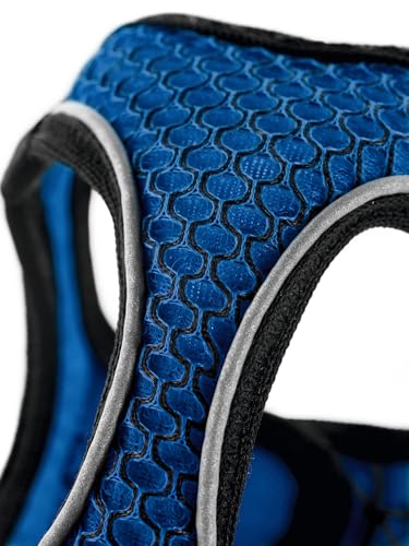 HUNTER Hundegeschirr HILO COMFORT, Farbe: blau, Easy Step-In Geschirr für kleine bis mittlere Hunde, mit Netzmaterial, reflektierende Elemente, angenehm leicht, modernes Design Größe: XS-S