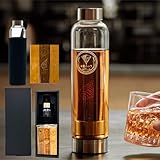 熟成キット ウイスキー 熟成 600ml 熟成スティック ボトル付き ガラス瓶 酒ハック 北海道産 セット タル バー ミズナラ 熟成樽 香り付け ギフト お歳暮 (熟成キット(プレート3本), ギフトラッピング)