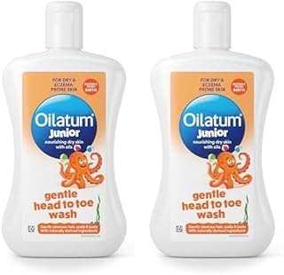 Daily Soothe & Protect Junior Head to Toe Wash for Dry, Sensitive and Eczema Prone Skin 300ml (Pack of 2)