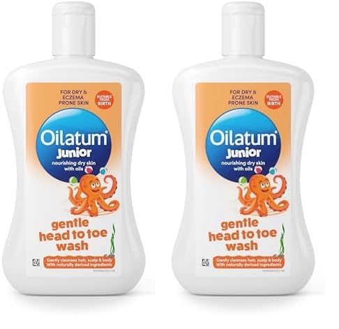 Oilatum Daily Soothe & Protect Junior Head to Toe Wash for Dry, Sensitive and Eczema Prone Skin 300ml (Pack of 2)