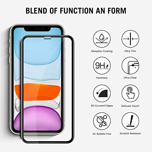 Image of DailyObjects 9D Tempered Screen Protector for iPhone 13 | Edge to Edge Tempered Glass Screen Protector | 9H Toughened Glass Screen Guard with Applicator