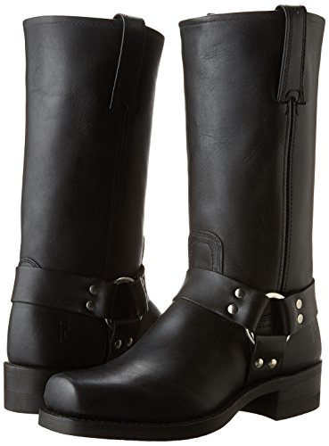 Image of Frye Harness 12R Boots for Men with Oiled-Leather Upper, Siped Outsole with Stacked Leather Heel, and Nickel & Brass Hardware - 12 inch Shaft Height