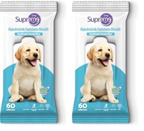 SUPREME DOG HİPOALERJENİK TEMİZLEME MENDİLİ 2li paket