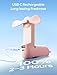 JISULIFE Handheld Mini Fan, 3 IN 1 USB Rechargeable Portable Fan [12-19 Working Hours] with Power Bank, Flashlight, Pocket Design for Travel/Summer/Concerts/Lash, Gifts for Women (Pink)