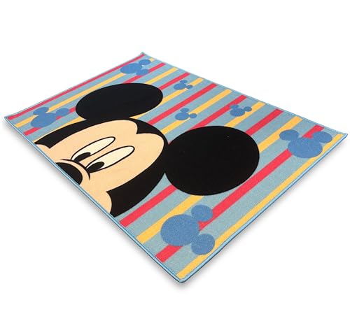 hermet Tapis avec antidérapant Mickey Mouse pour Chambre d'enfant, Impression numérique, Dimensions 80 x 120 cm, pesonnages Disney Marvel