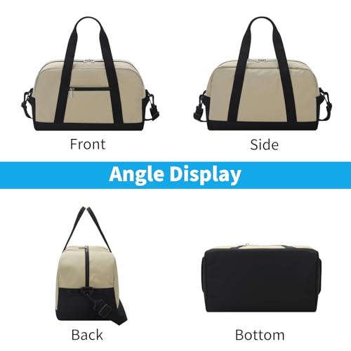 Image of Apenze Small Gym Bag 14 inch lightweight Carry On Mini Duffel Bag for Travel Sport - Camel