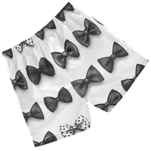 Pigsaly Boys Swim Trunks Polka Dots Bows Cool Black Stars Bow Tie Boys Board Shorts Swimsuit Swimwear Summer Bathing Suit S2
