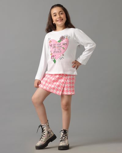 Image of Under Fourteen Only Girls Cotton Tops Collection - Round Neck, Crop Top, Full & Half Sleeve, Drop Shoulder, Ruffle Sleeve, Graphic Printed, Embroidered & Slub Knit Styles