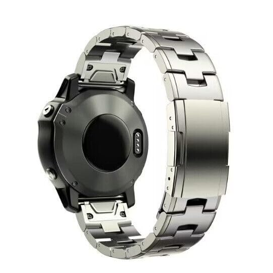 Generic Kompatybilny z Garmin Descent G1 (22 mm (kolor: tytanowy metalowy pasek do zegarka obudowa