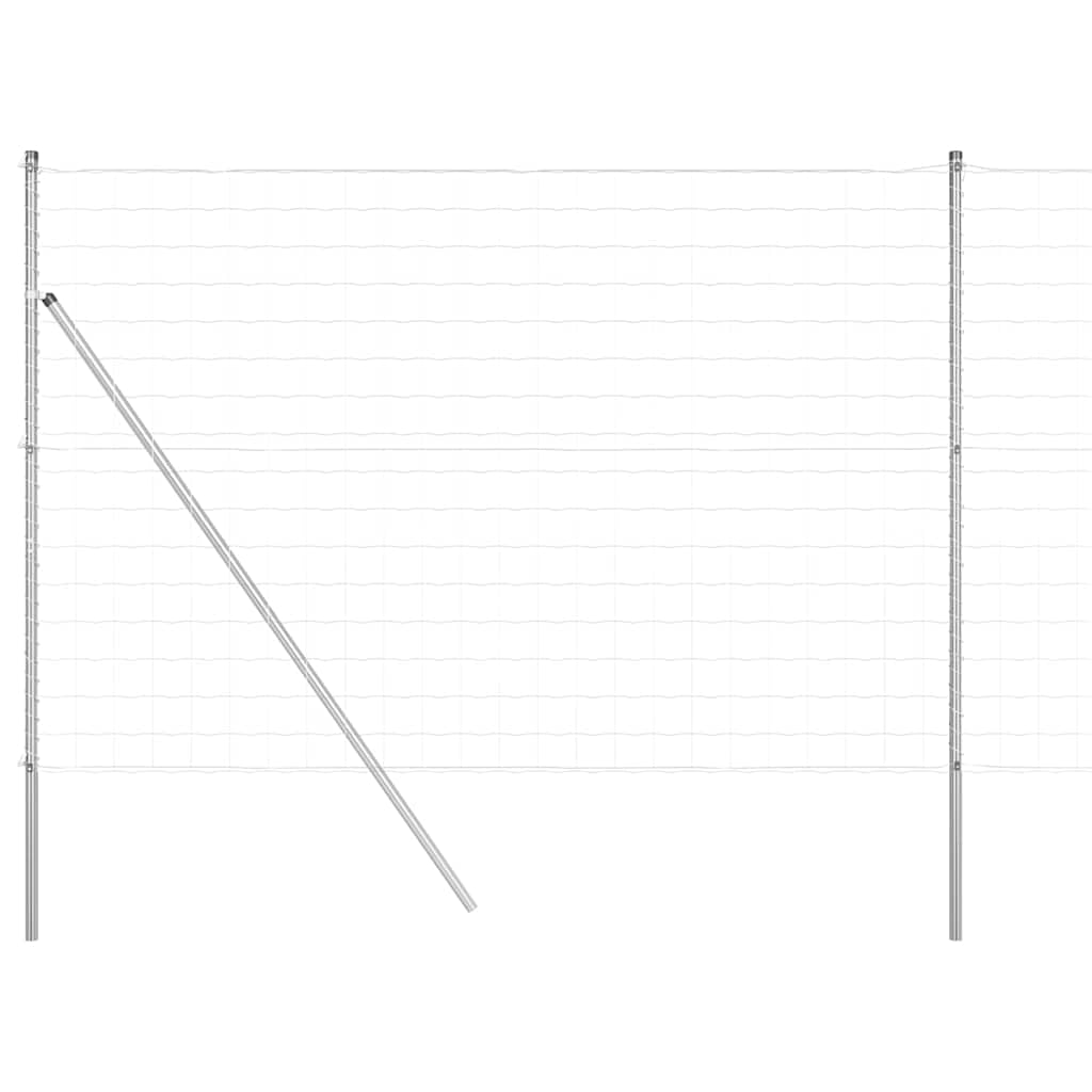 Outdoor Garden Fence Panel Set with Posts Silver 1.5m x 10m Steel PVC Weather Resistant Pet Enclosure Modular Boundary Screening for Terrace Yard Decorative Privacy