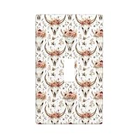 Rose Sheep Skull Print Light Switch Cover Plate, 1- Gang Standard Size 4.5\" x 2.76\", Decorative Toggle Wall Plate Covers, Unbreakable Polycarbonate Thermoplastic