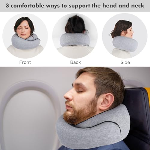Almohada de viaje de espuma viscoelástica ajustable miniatura 4