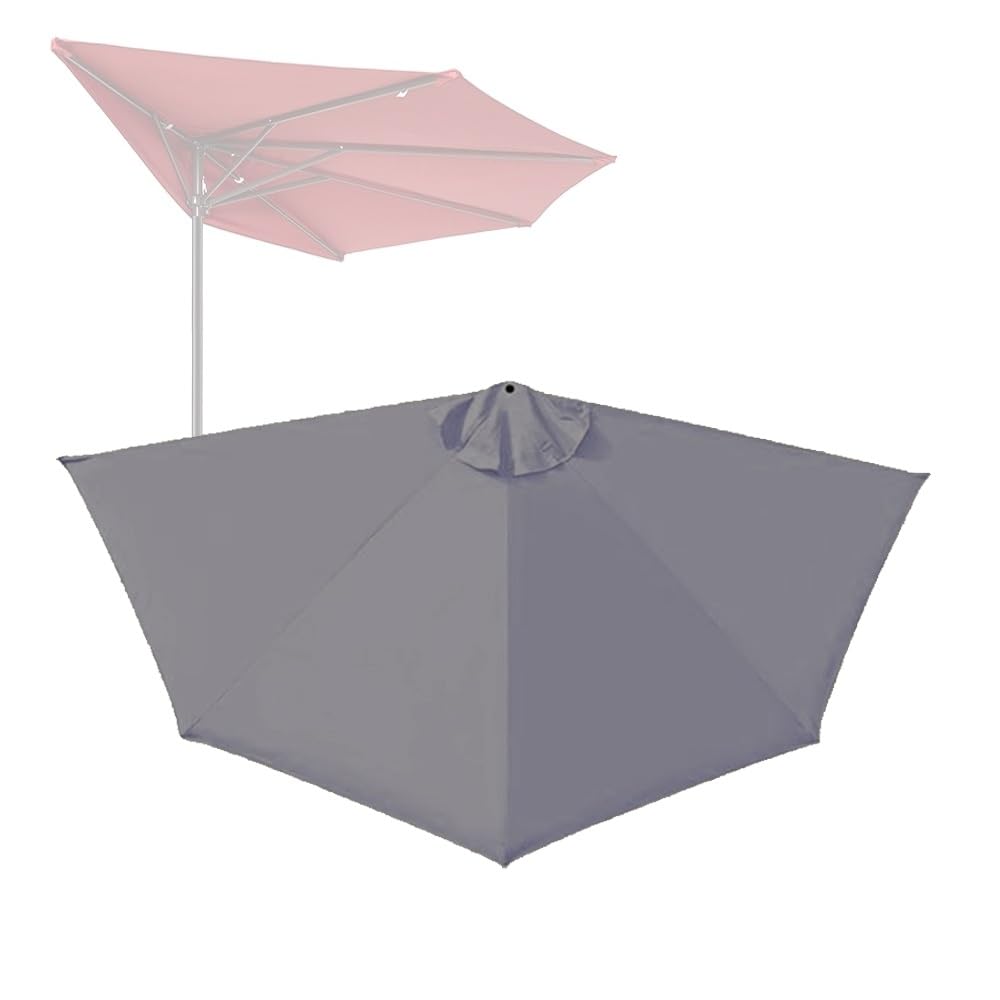 SKINCATE 9Ft Umbrella Replacement Canopy Cover Half Umbrella Replacement Top Half Round Umbrella Replacement Cloth, 5 Ribs, For Balcony, Townhouse (Color : Grey khaki, Size : 270cm/9ft-5ribs)