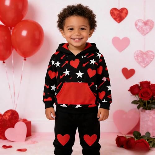 Image of 2-6T Toddler Baby Boy Clothes Color Blocking Hoodies + Pants Fall Winter Outfits