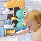 [ADORABLE DINOSAURE] - Le charmant design de dinosaure de dessin animé capte l'attention de votre bébé pendant l'heure du bain.
