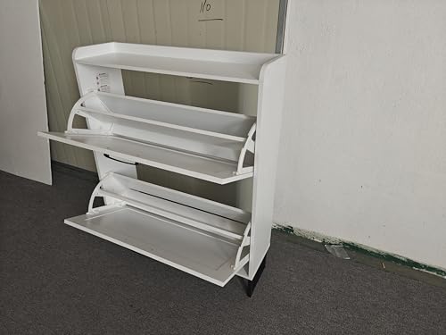 FiveWillowise Schuhschrank mit 2 Klappen, Schuhregal für Flur...