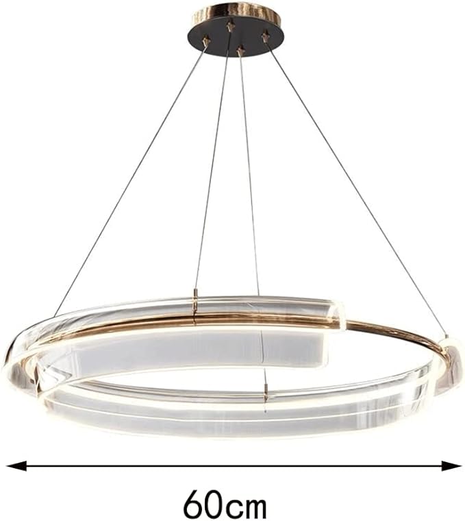 Mjsdjof 38W LED-hanglamp, bronzen kleur metalen ring hangende lampen met heldere acryl kap, moderne eetkamer hangende verlichtingsarmatuur, Scandinavische eenvoudige kroonluchter voor keukeneiland photo 3