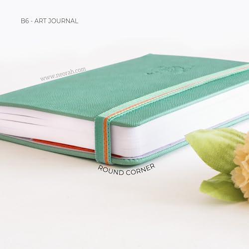 Image of NEORAH - B6 - ART JOURNAL | 200Gsm Dotgrid Notebook |144 Pages(17.5 x 12.5 cm) | Lay Flat |HardCover Bullet - Journal |3 Bookmarks |Elastic Closure| Inner BackPocket | Ideal-Bujo,Drawing (TEAL)
