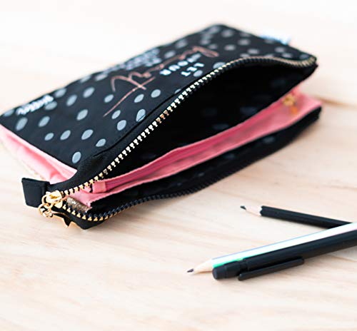 Erik® - Astuccio scuola portapenne Glitter, nero