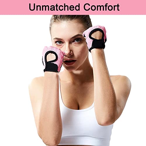 GWAWG 1 Pair Gym Gloves with Wrist Strap Elastic Back Mesh for Full Palm Protection, Lightweight Breathable for Women weightlifting, Home Gym, Cycling, Mountaineering, outdoor sports - Image 4