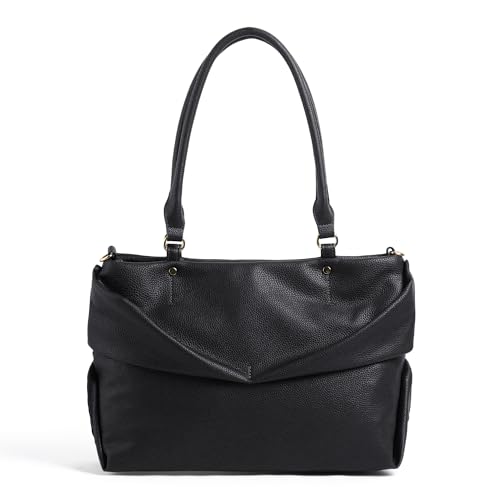 Image of EXOTIC Virelle Textured Dual Panel Handbag for Women | Spacious Multi-Compartment Carryall | Shoulder Carry with Adjustable Sling Strap | Premium PU Leather Purse