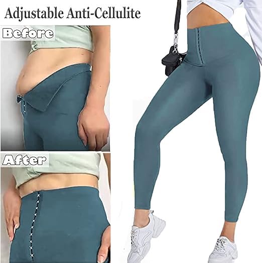 Image of Gym Leggings for Women High Waist, Corset Style Tummy Tucker Shapewear with Hook & Eye Closure for Better Compression, Casual and Gym Wear Multi-Purpose High Waist Trouser