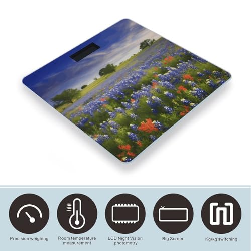Báscula digital de baño con diseño Texas Bluebonnets miniatura 3