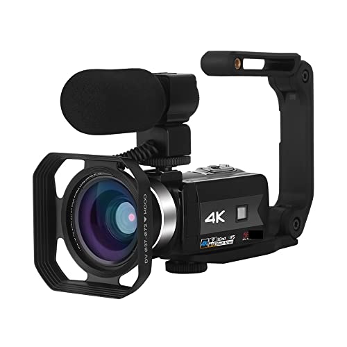 Appareil photo numérique 4K et caméscope de blog avec vision nocturne nette et carte SD 32 Go incluse