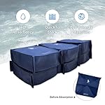 WEIBAO Square Tech Sandbag with Handles - 5 Pack (14" x 14"), Dark Blue | WB-626LH-A | Water-Activated Flood Barriers, Sandless Sandbags, Absorbent Water Blocker - Image 4