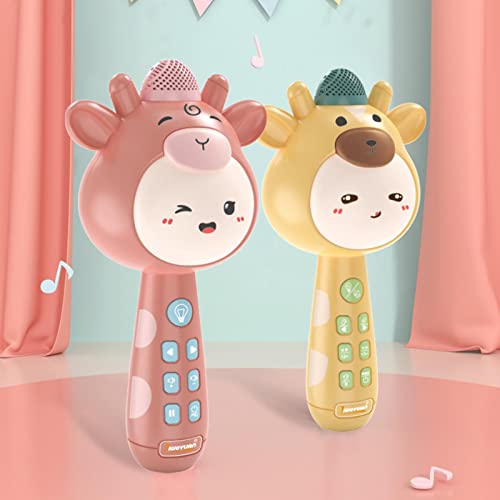 Haut-parleurs Bluetooth rose pour filles avec micro à main de 20,5 cm - 7