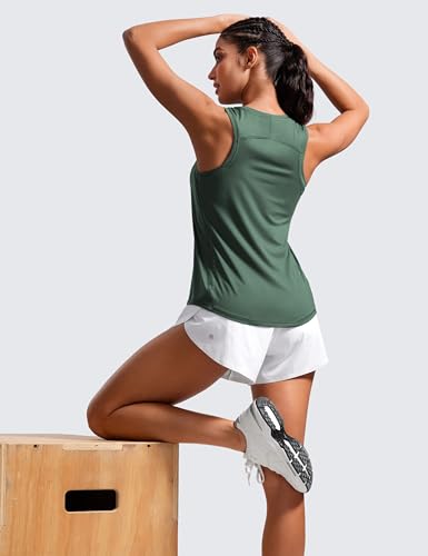 Image of CRZ YOGA Lightweight Racerback Tank Top | Workout, Moisture Wicking, Classic Fit, Hip Length, Reflective Spots, Sleeveless Shirts for Women
