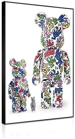 be@rbrickアートパネル ベアブリック壁掛け絵画 油絵 現代アート クマアートパネル 画像装飾 ソファーの背景 壁 リビングルーム フォト 複製画 寝室 アートパネル (C,40*60CM*1枚)