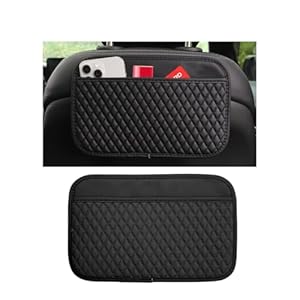 Car Seat Side Pocket Organizer, Leather Vehicle Door Window Console Storage Bag, Auto Seat Gap Filler for Phone Sunglasses Wallets Holder Tray Pouch, Universal for Most Cars (Black)