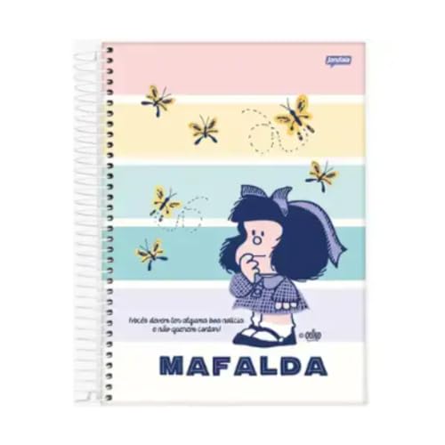 Caderno Universitário 1 Matéria, Capa Dura, 80 Folhas, Bolso Interno, Adesivos - Ideal para Escola,