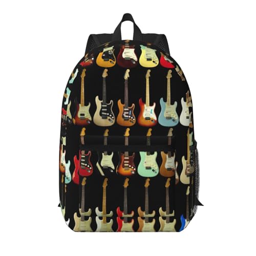 Sac à dos voyage avec poche ergonomique et grand volume motif guitare