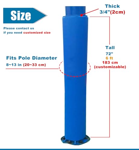 Protector de poste de baloncesto acolchado y protector contra impactos para columnas de 23cm 7