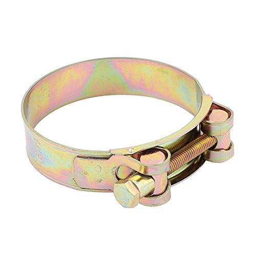 Aexit Turbo Intake Clamps Adjustable T-Bolt Hose Clamp Clip 86-91mm Range Strap Clamps Brass Tone