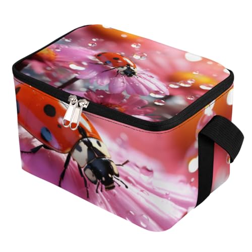 GzLeyigou Lunch Bags for Women Men 9 Cans,Animal Hot & Cold Food Delivery Bag Insulated Grocery Bag Insulated Lunch Box Flower Cooler Bag for Office Work Picnic Beach