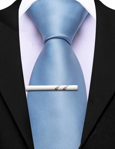Image of Barry.Wang Silk Ties for Men Fun Necktie and Tie Clip Set for Wedding Party Business Formal Extra Long