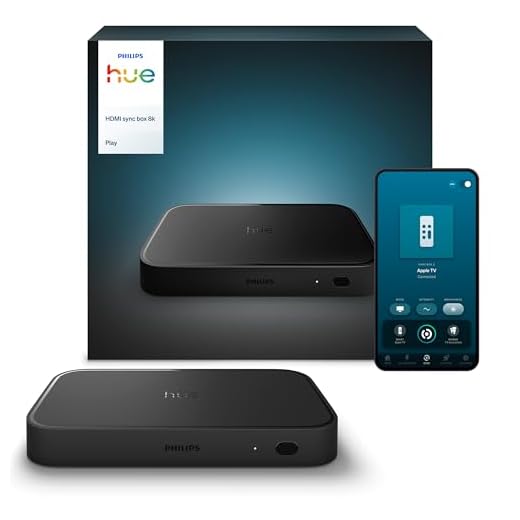 Philips Hue Play HDMI Sync Box 8K - Boitier connecté pour synchroniser jusqu'à 10 lumières avec Vos Jeux vidéo, Films et Musique - Nécessite Philips Hue Bridge - Compatible Dolby Vision HDR10+