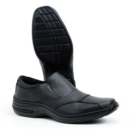 Sapato Social Masculino Firenze Couro Legítimo Confroto Calce Fácil 5080 (44, Preto)