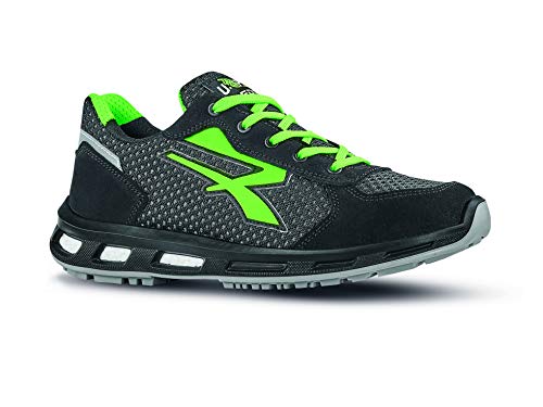 U-Power - Chaussures de travail basses légères et respirantes NATE - Usage général - O1 FO SRC ESD 42 Gris / Vert