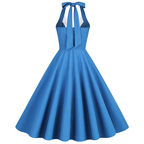 Image of Women Vintage Spaghetti Strap Cami 1950s Polka Dot Rockabilly Swing Dress Casual Boho Floral Print Cocktail Tea Party Dress