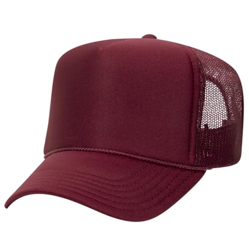 Image of OTTO Polyester Foam Front 5 Panel High Crown Mesh Back Trucker Hats in 97, Bulk, Wholesale
