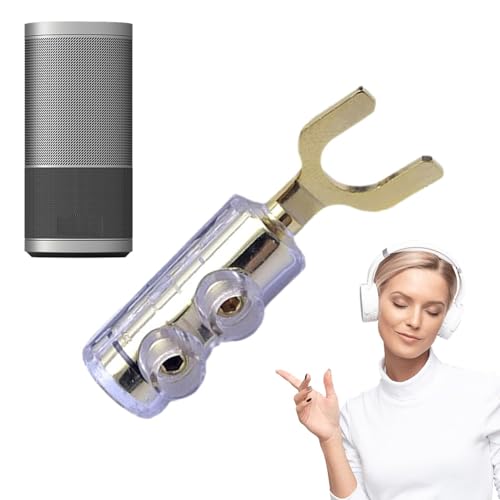 Enchufes banana de altavoz, conector de enchufes de altavoz al receptor - Adaptador de cable de altavoz de enchufe banana resistente tipo Y | Enchufes de plátano de carcasa transparente, conector r