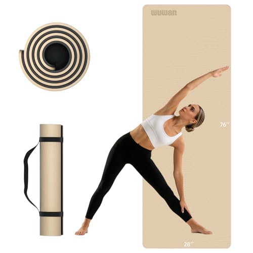 WUWAN �Ɍ����K�}�b�g - ����10mm(2/5�C���`) ����76x28�C���` ����~��TPE�t�B�b�g�l�X�}�b�g �L�����[�X�g���b�v�t�� �j�����p ���ړI�G�N�T�T�C�Y�}�b�g �j�����p ���K �s���e�B�X �t�B�b�g�l�X �z�[���W�� ���s�p (�x�[�W��)