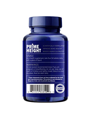 Prime Height Advanced Height Growth Maximizer Pills Supplements Healthy Height Increase&Bone Strength – Best Grow Taller Supplement for Kids, Teens & Adults – Growth Height Pills – 120 Vegan Tablets - Image 4