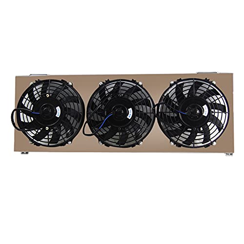 Aluminum Shroud Fan Kit w/Thermostat Relay - 3X 9 Reversible S Blade Electric Cooling Fan Replacement for 1991-2001 Jeep Cherokee XJ Comanche 2.5L L4 4.0L L6