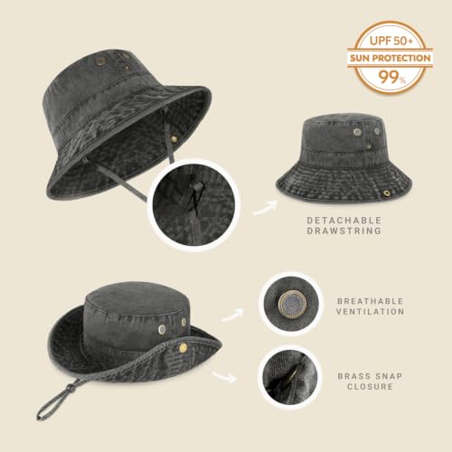 Image of Hot Summer Bucket Hat - Trendy Cotton Sun Hat for Beach, Golf, Fishing